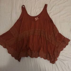 Loose Burgundy American Eagle top